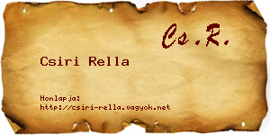 Csiri Rella névjegykártya